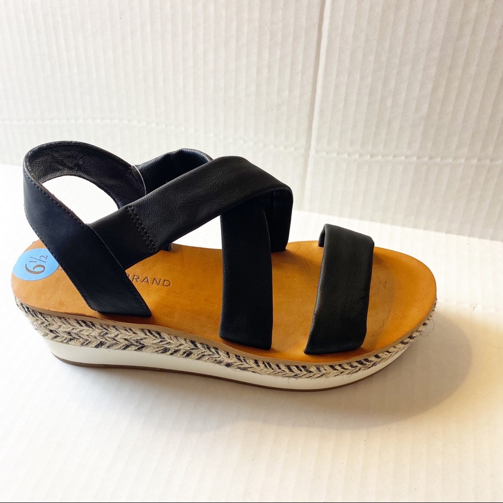 New Lucky Brand Johannas Platform Black Sandals